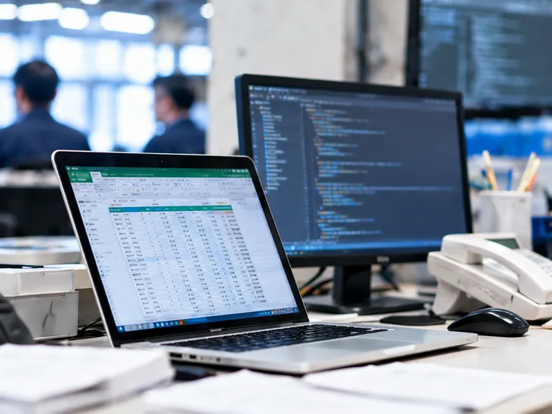 表計算ソフトが表示されたノートパソコン