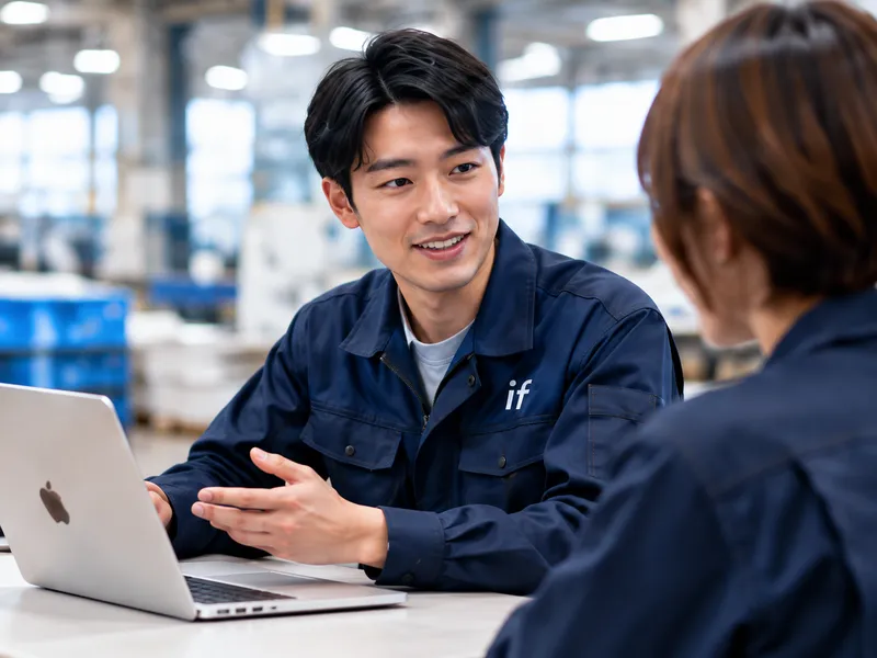 現場の担当者に操作を説明する様子
